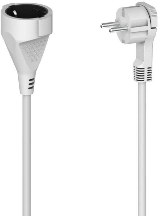 Produktbild Hama Verlängerungskabel mit Schutzkontakt, Flachstecker, für innen, 5 m, Weiss (5 m, CEE 7/3)