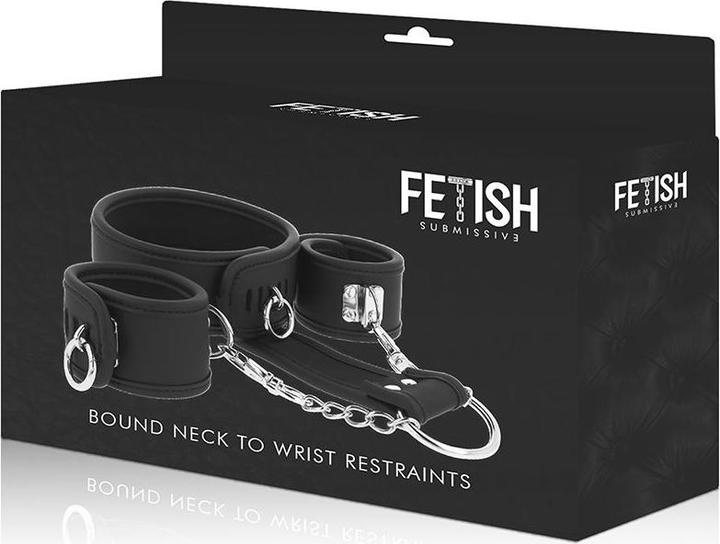 Produktbild Fetish submissive Fessel-Set aus Hals- und Handfessel aus veganem Leder