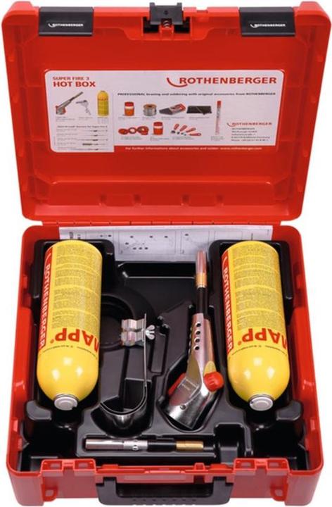Actual product image Rothenberger Hartlötgarnitur Super Fire 3 Hotboxincluding gas cartridges