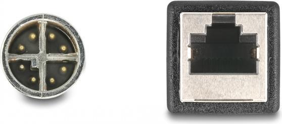 Immagine prodotto Delock Cavo adattatore M12 con codice X da spina 8 pin a presa RJ45 50 cm (S/FTP, CAT6a, 0.50 m)