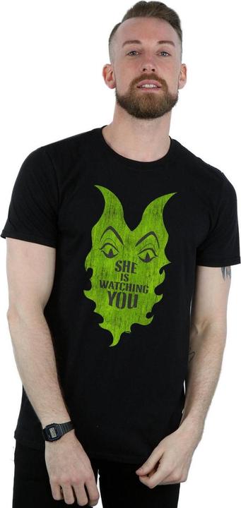Actual product image Disney Mens The Descendants Maleficent She Is Watching T-Shirt (XL)