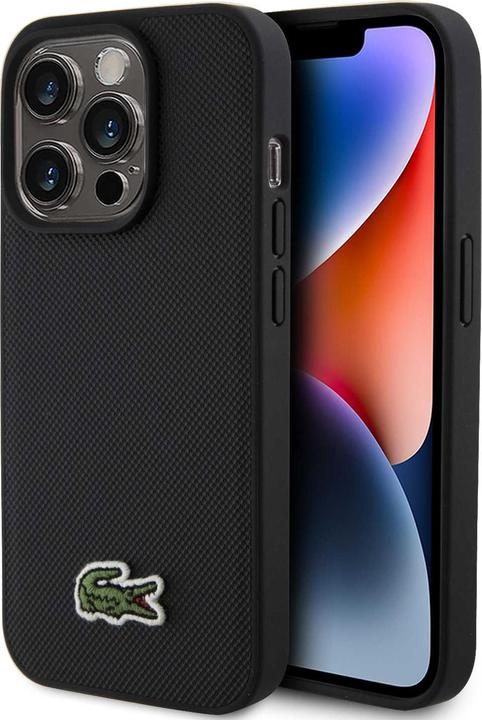 Actual product image Lacoste LCHMP15XPVCK iPhone 15 Pro Max 6.7" czarny/black hardcase Iconic Petit Pique MagSafe (Apple iPhone 15 Pro)