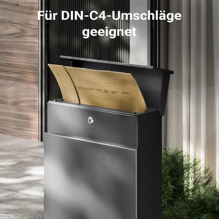 Produktbild Wiltec Standbriefkasten Zeitungsrolle Anthrazit Briefkasten Postkasten Postfach