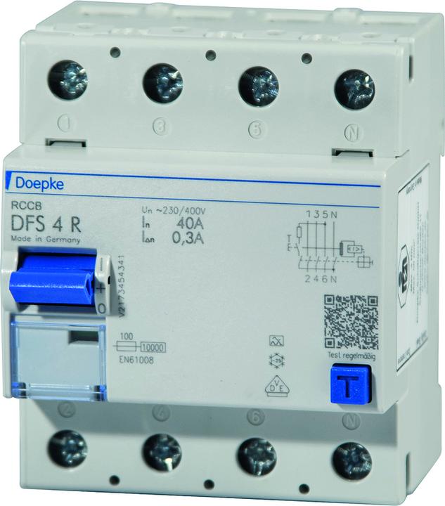 Immagine prodotto Doepke Interruttore di circuito di guasto a terra DFS4 063-4/0.03-A R Conduttore di terra a destra