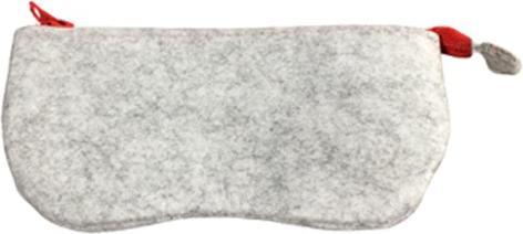 Actual product image Bekos Soft Felt Glasses Case with Zipper Red