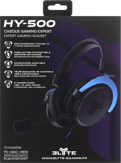 Actual product image T'nB Casque Micro Gamer Elyte HY-500 Expert (Noir/Bleu) (Cable)