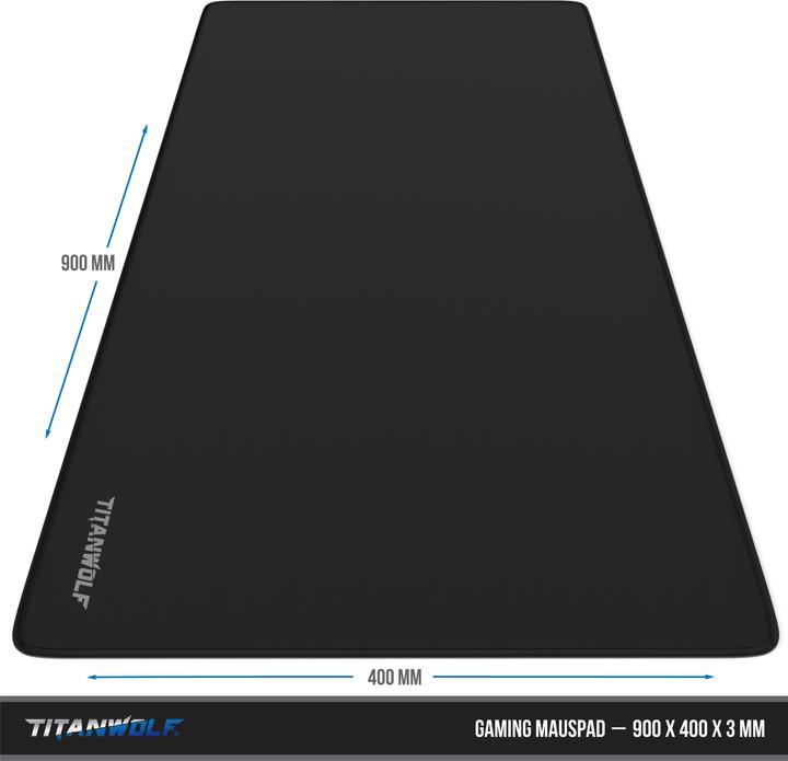 Actual product image Titanwolf Gaming Mouse Pad, 900 x 400mm XXL Mouse Mat, Improves Precision & Speed, Font (XXL)