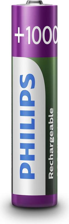 Productafbeelding Philips Oplaadbare batterij AAA 4 stuks (4 Pcs., AAA, 1000 mAh)