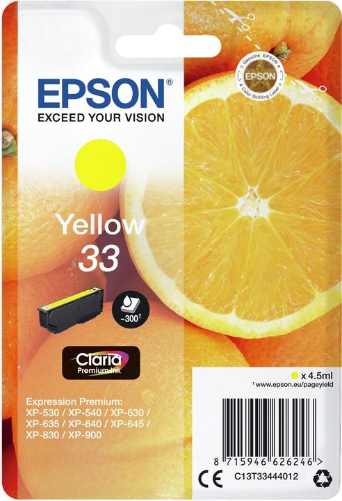 Produktbild Epson Sglpck Yellow 33 Prem.Ink (Y)