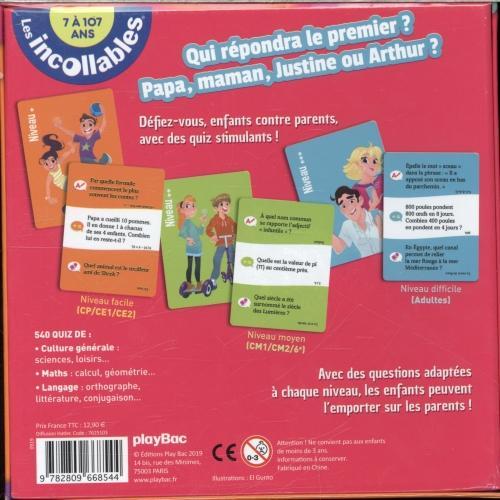 Immagine prodotto Les incollables, 7 à 107 ans : quiz enfants contre parents (Francese, Collettività, 2022)