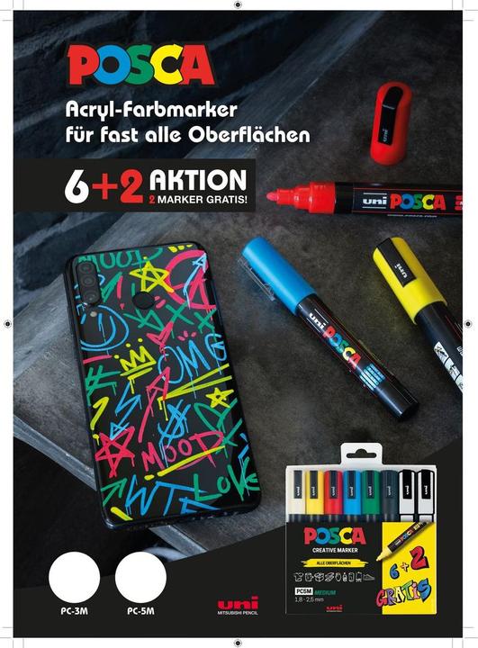 Produktbild Posca PC-5M Acrylstift farbsortiert (mistletoe, 2.50 mm, 8 x)