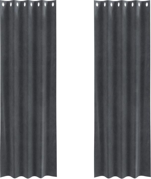 VidaXL Tende oscuranti con occhielli 2 pezzi in velluto grigio chiaro (140 x 260 cm)