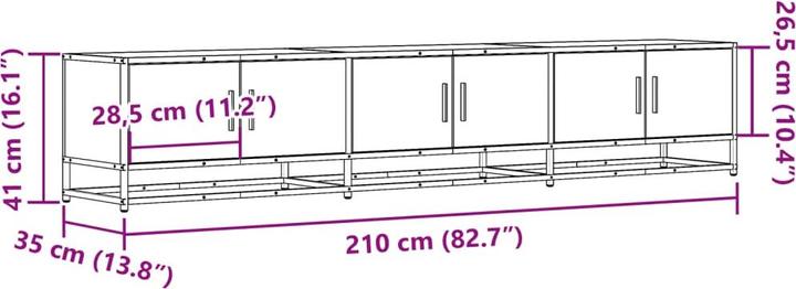 Immagine prodotto VidaXL Mobile TV Mobile TV basso Tavolo TV Mobili TV in rovere fumé (210 x 35 x 41 cm)