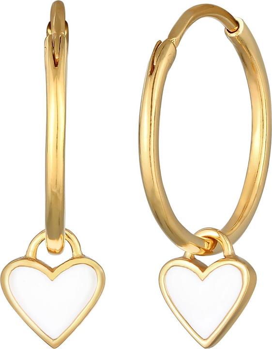 Immagine prodotto Elli Orecchini Creoles Hanger Cuori Smalto Argento 925 (Nessuna pietra preziosa, Smalto, Argento 925)