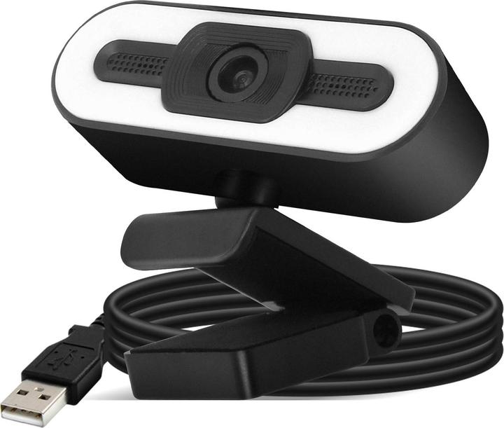Immagine prodotto Avizar Webcam streaming 1080P HD grandangolare con luce LED e microfono - Nero (2 Mpx)