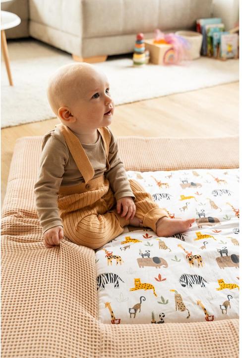 Image du produit Ullenboom Tapis d'éveil piqué gaufré sable savane 140 x 140 cm