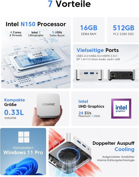 Produktbild AceMagic Mini-PC mit Intel Twin Lake N150