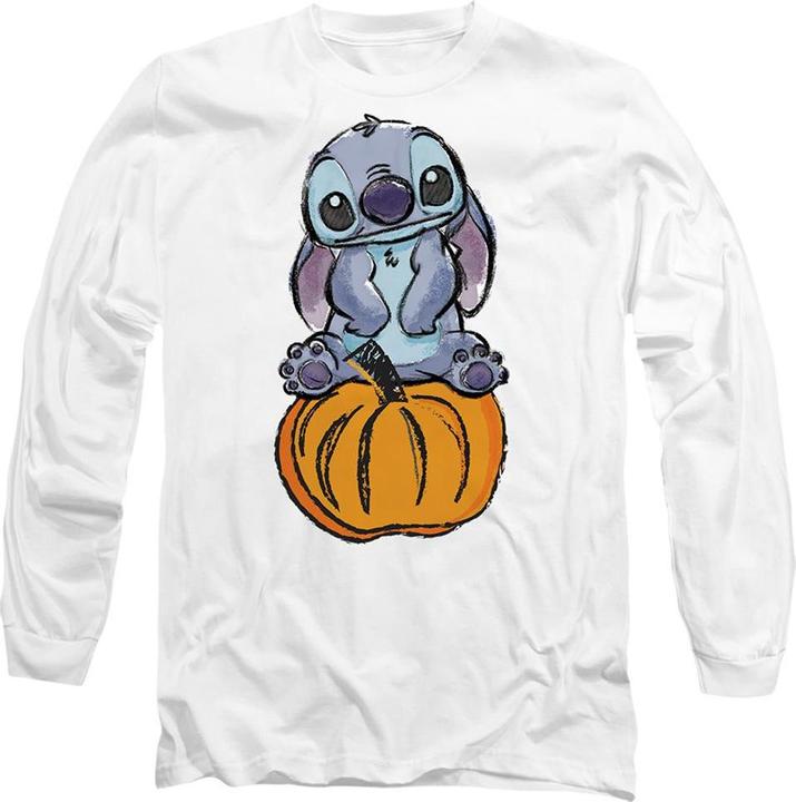 Actual product image Lilo & Stitch Unisex Adult Pumpkin Sketch T-Shirt (XL)