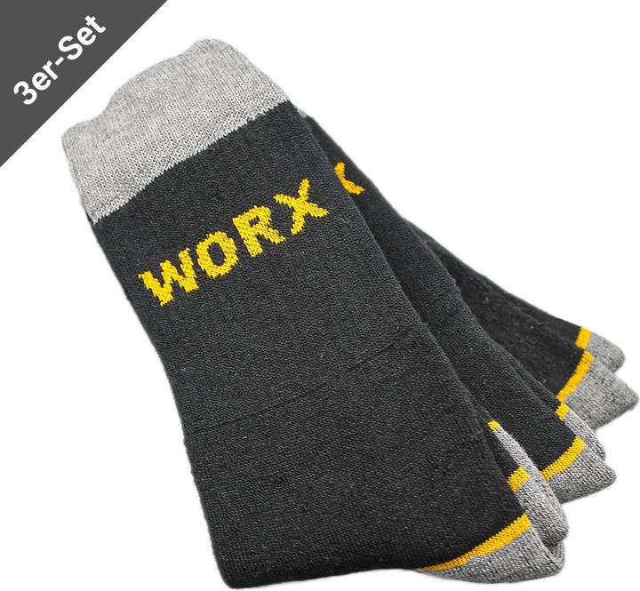 Image du produit Casativo Lot de 3 chaussettes de travail WORX, hommes, taille 39-42, noir-gris (Lot de 3, 39 - 42)