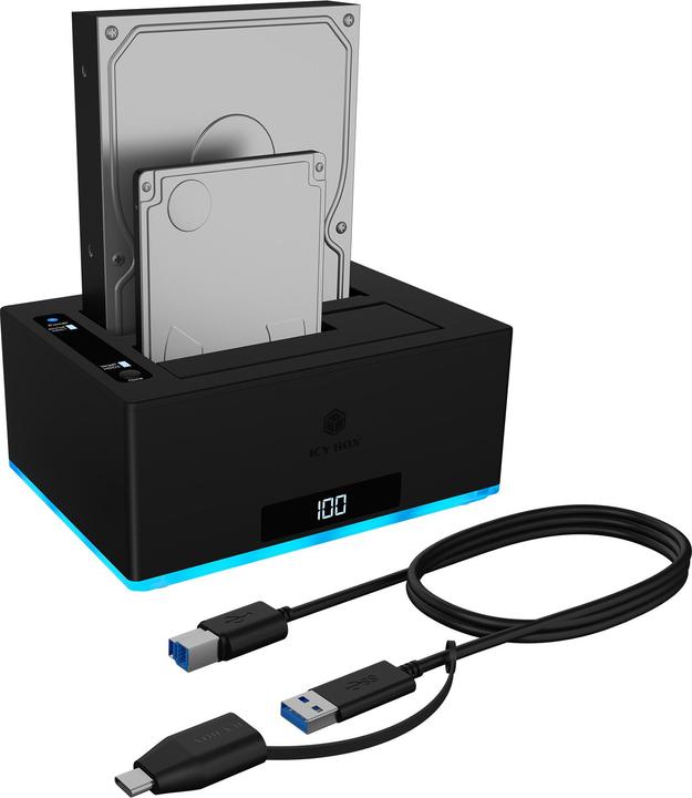 Produktbild Icy Box Docking- & Klonstation (USB-B, 1 Ports)