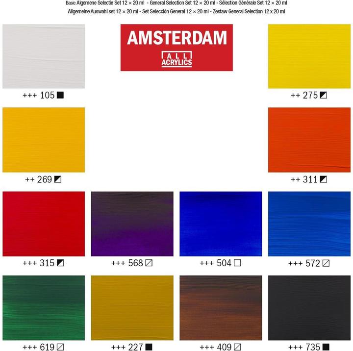 Produktbild Amsterdam Acrylfarbe Starter Set (Mehrfarbig, 20 ml)