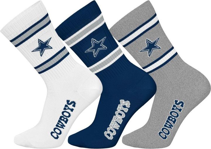 Barefoot Dallas Cowboys 3pk Crew Socks 43-46 (43 - 46)