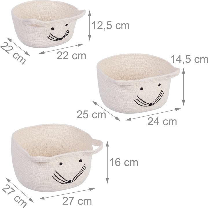 Produktbild Relaxdays 3-tlg. Aufbewahrungskorb-Set (3 x)