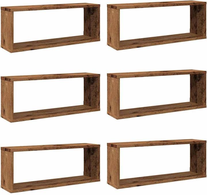 Immagine prodotto VidaXL Wandregal Hängeregal Regalwürfel Cube Lounge CD Regal 6Stk. Altholz-Optik (60 x 15 x 23 cm)