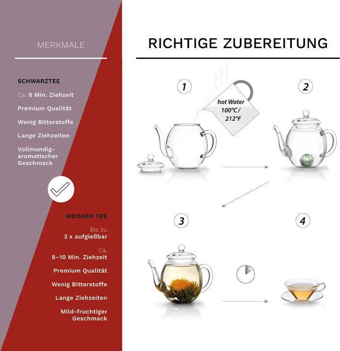 Image du produit Creano Thé en coffret cadeau 12 boules Thé fleuri Thé blanc et thé noir No.4 (240 g)