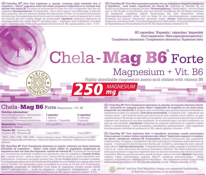 Valori nutrizionali e ingredienti Olimp Sport Nutrition Chela-Mag B6 Forte (60 Cap.) (1 Pezzo/i, Pillole)