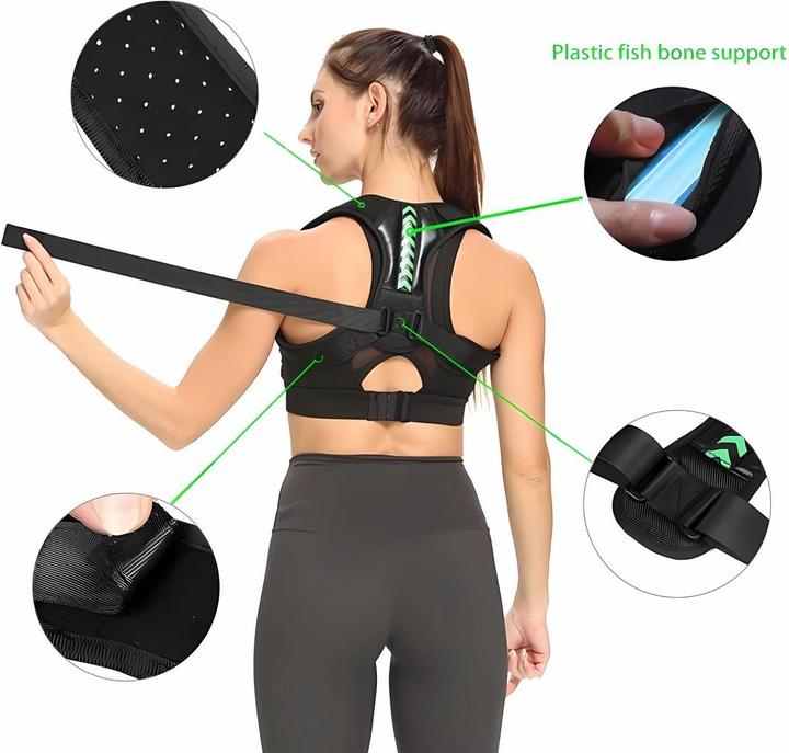 Actual product image König Design Back Support Straight Support Sport Back Brace Posture Correction Stabiliser New (M)