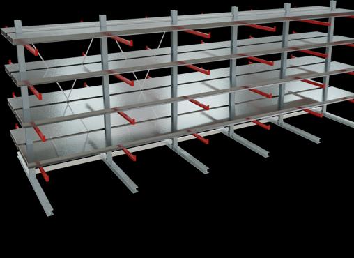 Actual product image Schulte Lagertechnik K 6000 cantilever basic rack 6 uprights - 2-sided