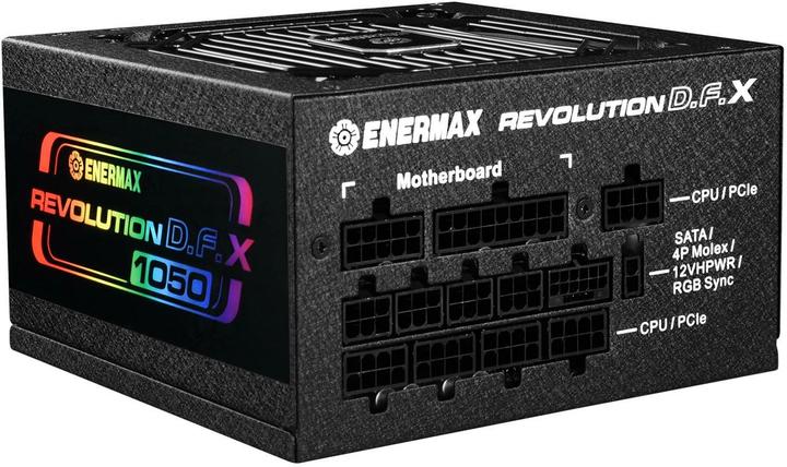 Produktbild Enermax Revolution D.F. X ARGB ATX3.0 PCI-e 5.0 Gaming PC Netzteil 1050W 80Plus Gold Vollmodular 2X (1050 W)