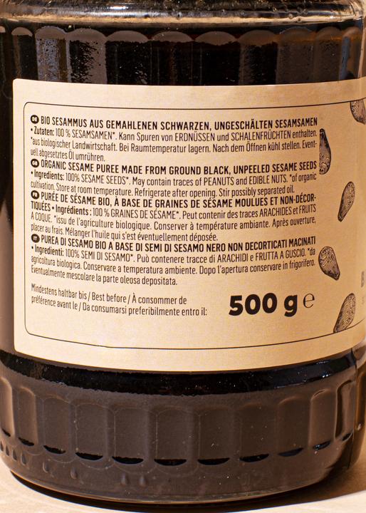 Immagine prodotto KoRo Burro di sesamo biologico ottenuto da semi di sesamo nero macinati e non sbucciati (500 g)