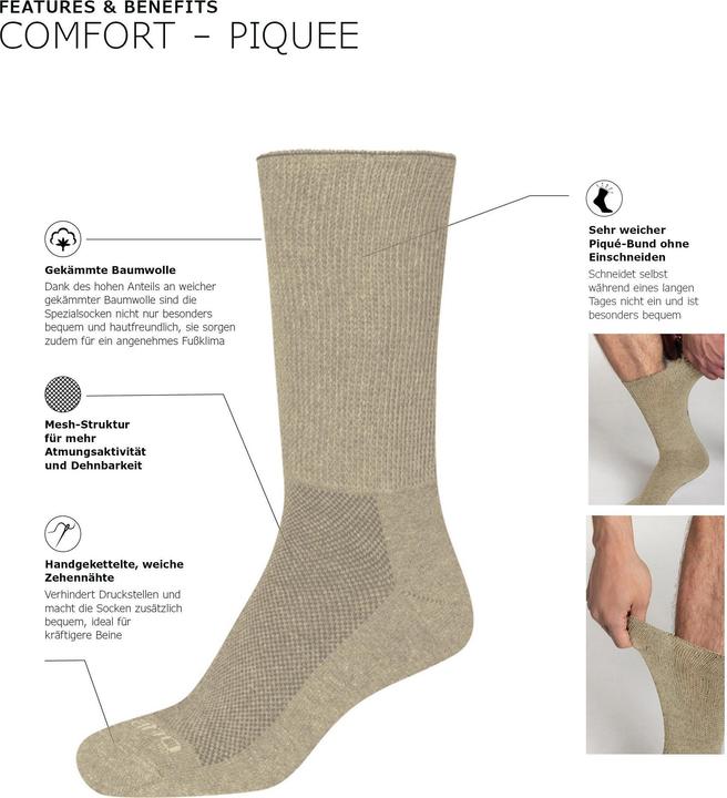 Actual product image Camano Unisex comfort plus diabetic socks 4p (pack of 4, 39 - 42)