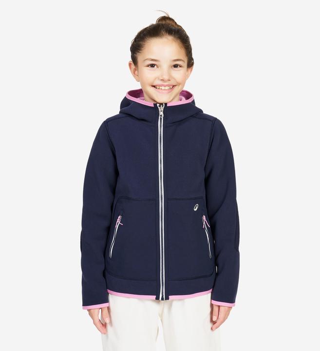 Tribord Fleecejacke Segeln Kinder warm wendbar 500 marineblau/rosa (164)