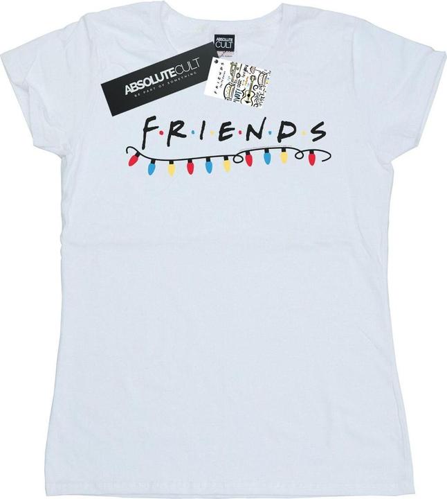 Actual product image Friends Womens/Ladies Christmas Lights Cotton T-Shirt (XL)