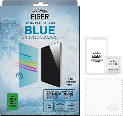 Actual product image Eiger Anti-reflektierendes Glas mit Blaulicht-Filter Full Screen Fit Mountain Blue Tablet Screen P (1 Piece, iPad Pro 11 2024 (M4))