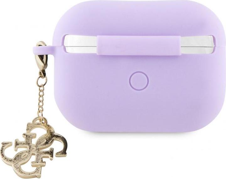 Produktbild Guess GUAP2LECG4U AirPods Pro 2 cover fioletowy/purple Liquid Silicone Glitter Triangle Charm (Kopfhörer Tasche)