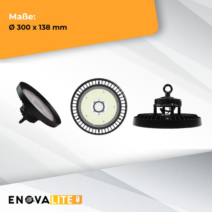 Image du produit Enovalite Luminaire LED Highbay, UFO, EEK : C, 200W, 34000lm, 4000K, noir (34000 lm)
