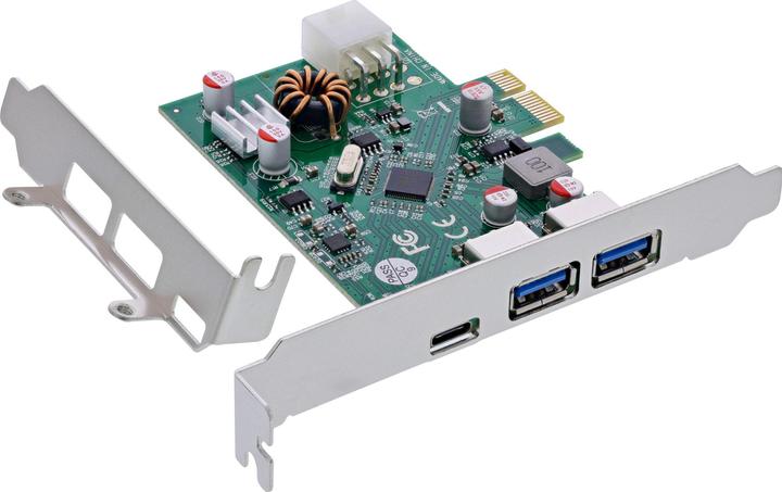 Image du produit InLine Carte d'interface, 2x USB-A, 1x USB-C 3.2 Gen.1, PCIe, PD3.0, avec connecteur d'alimentation à 6