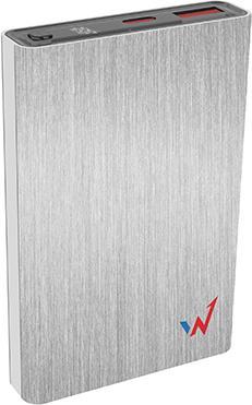 Wonder Wx10M - Powerbank 10000 mAh USB-C & USB-A (Silber) (10000 mAh, 38500 Wh)