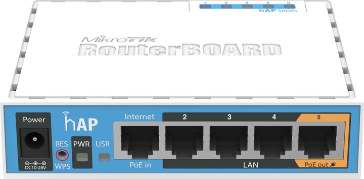 Produktbild MikroTik Hap RB951Ui RouterOS L4-2nd 64MB RAM, 5xLAN, 2.4GHz 802.11b g n, 1xPoE