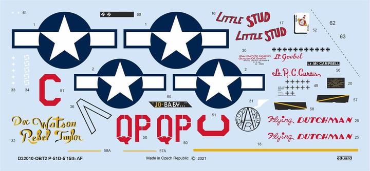 Image du produit Eduard P-51D-5 "15th AF" 1/32 pour TAMIYA/REVELL