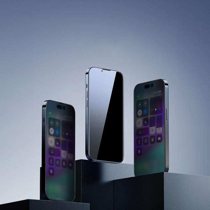 Actual product image Baseus Privacy Tempered Glass for iPhone 14 Pro Full Screen 0.4mm Privacy Filter Anti Spy + Mounting (1 Piece, Apple iPhone 14 Pro)