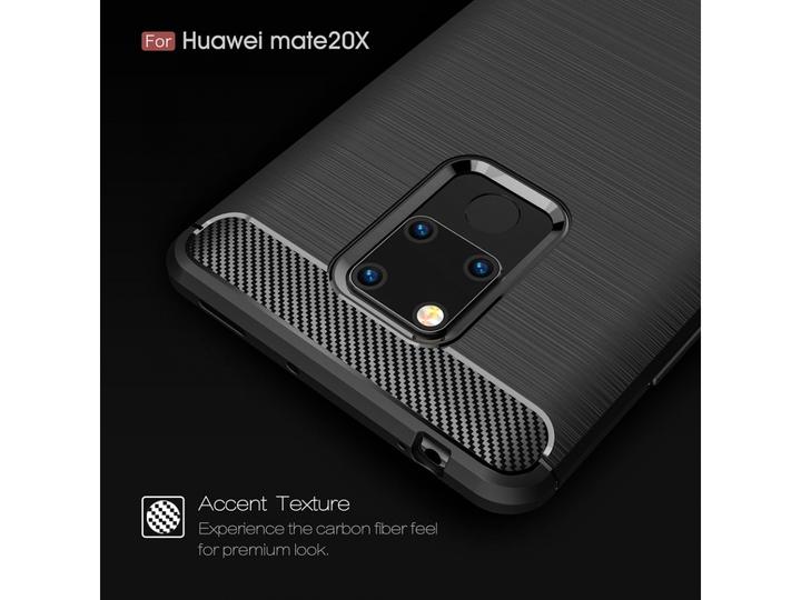 Produktbild Screenguard Huawei Mate 20 X Hülle Carbon Brushed Soft TPU (Huawei Mate 20 X)