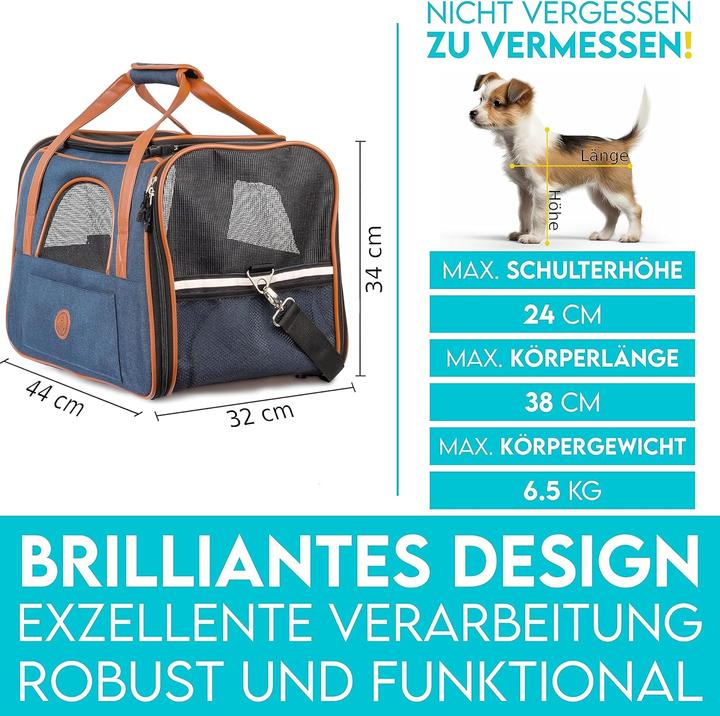 Produktbild Hund ist König Hundetasche (Hund, Reflektoren, Faltbar, Atmungsaktiv, Sicherheitsverschluss, Abschliessbar, Waschbar)