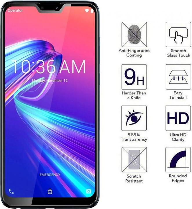 Produktbild Screenguard Asus Zenfone Max Pro M2 Full Screen Panzerglas Schutzfolie 2.5D 9H (1 Stück, Asus Zenfone Max Pro (M2))