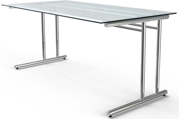 Produktbild Kerkmann Schreibtisch Milchglas rechteckig C-Fuss-Gestell chrom 160,0 x 80,0 cm