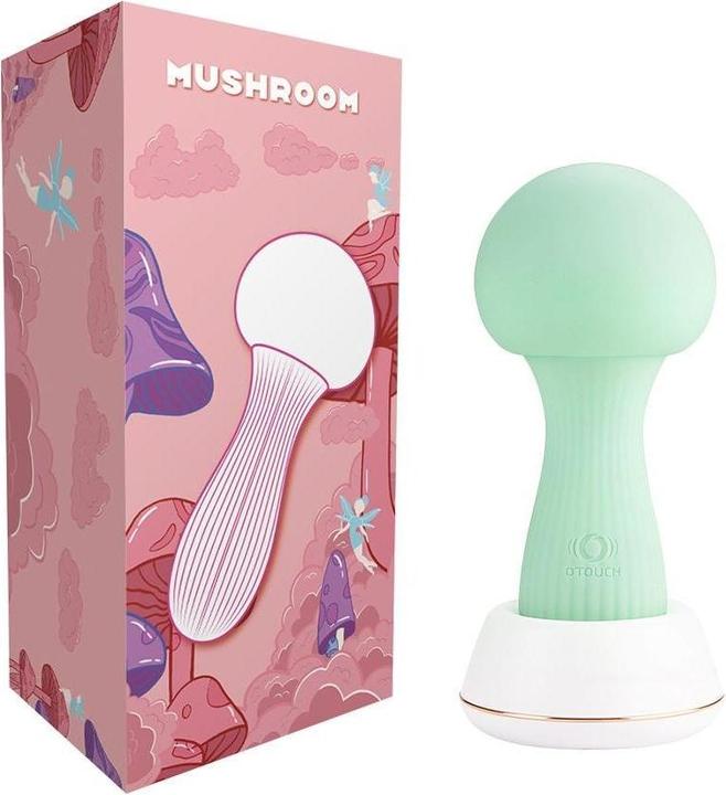Actual product image Otouch Mushroom Silicone Wand Vibrator - Teal